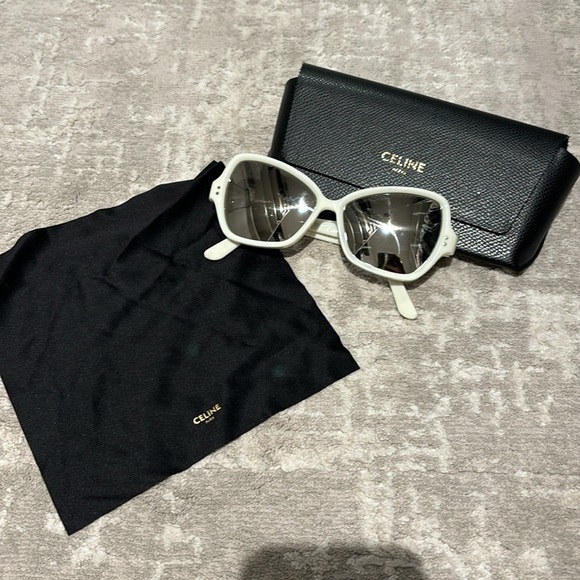 CELINE Ivory Smoke Mirror 56mm Butterfly Sunglasses - Picture 6 of 8